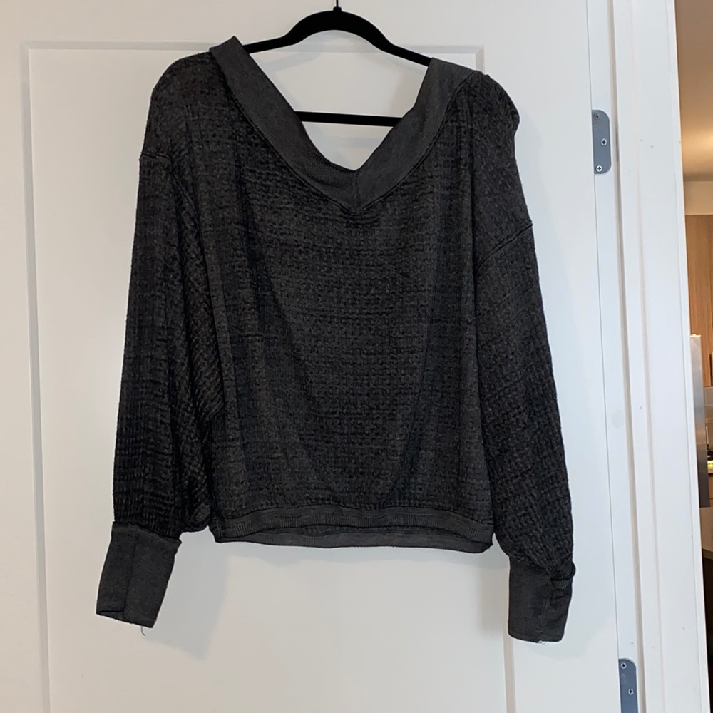 Free People Gray Off The Shoulder Small Top